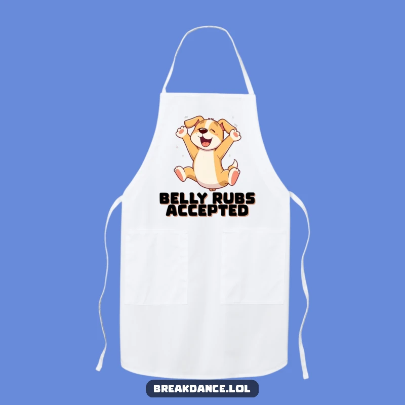 Funny Dog Leaping Apron: Hilarious Cartoon Pup Kitchen Gift for Cooks