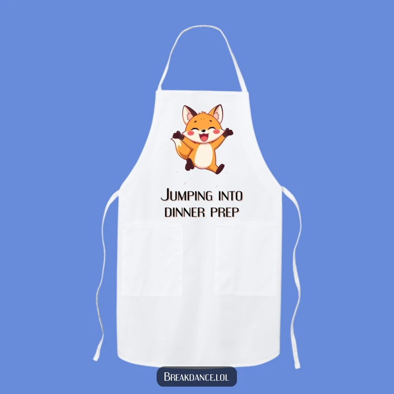 Funny Fox Apron: Joyful Chef Leap, Cook & Laugh Hilariously!