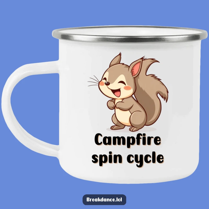 Funny Squirrel Headspin Camping Mug: Adventure Fuel for Fun Lovers