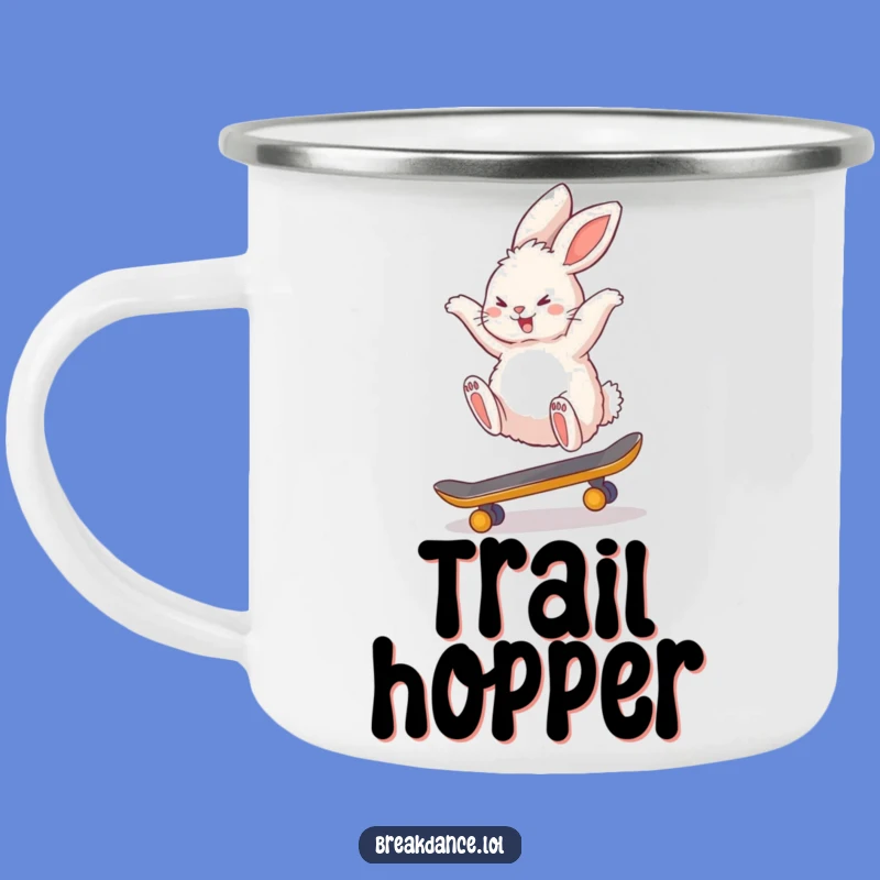 Funny Bunny Skateboard Backflip Camping Mug - Adventure Fuel!