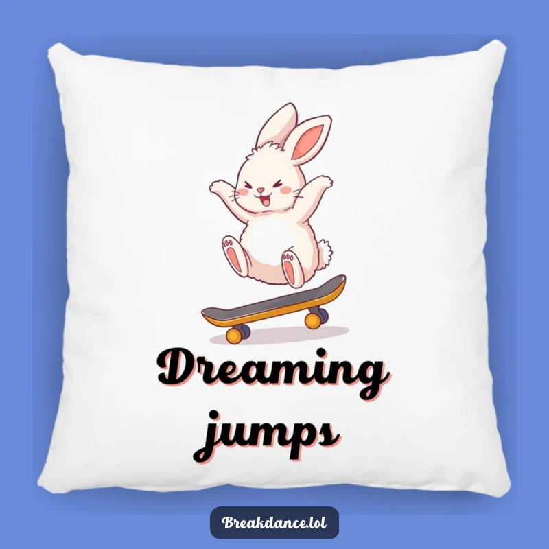 Funny Bunny Skateboard Backflip Pillow - Cozy Comfort & Extreme Cuteness!
