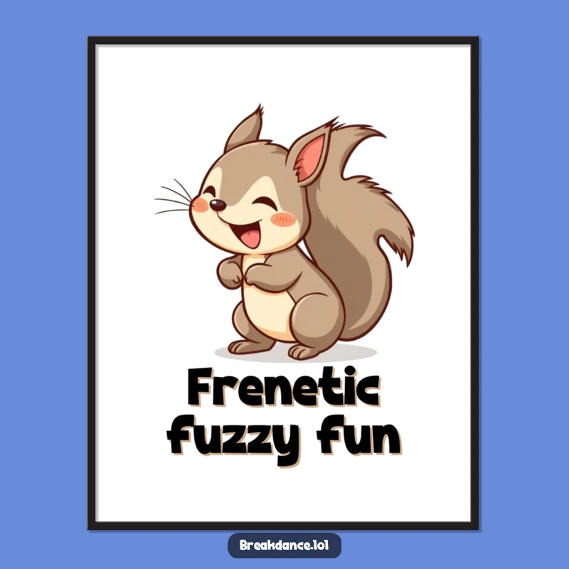 Funny Squirrel Headspin Digital Art Print: Instant Whimsical Wall Decor