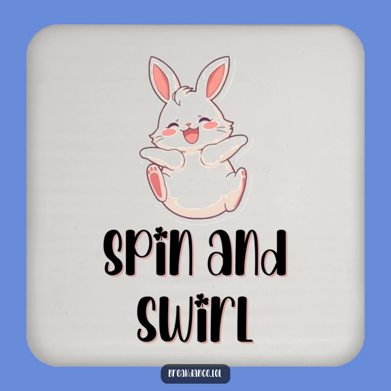 Funny Bunny Spinning Coasters, Cute Rabbit Drink Mats for Joyful Tables