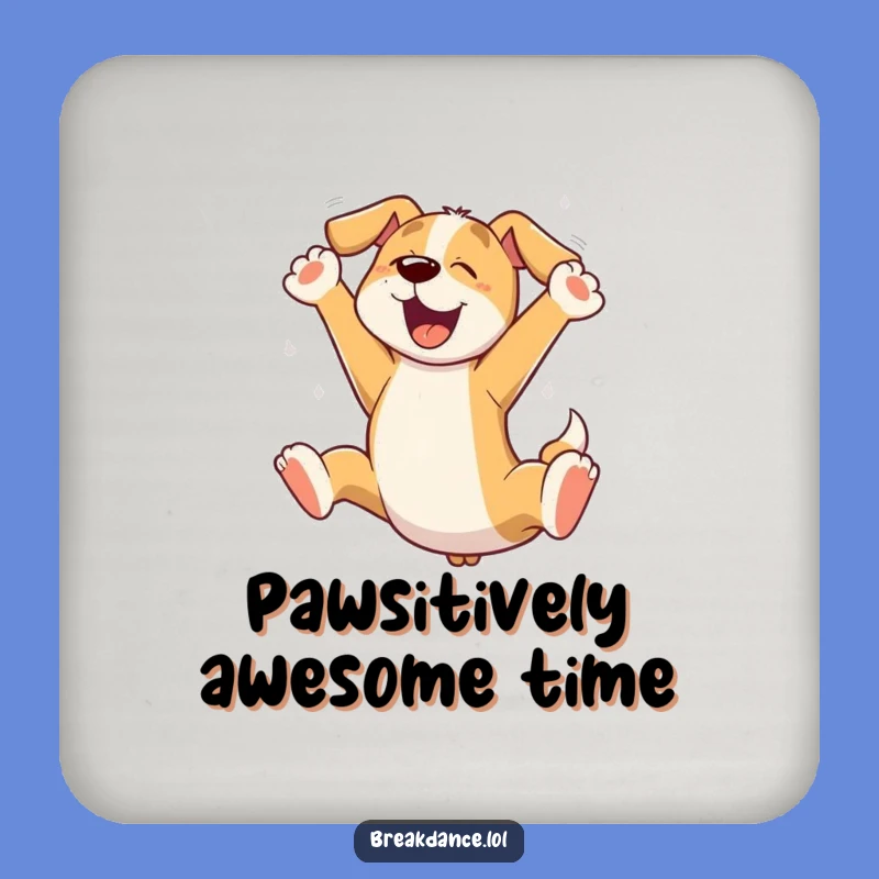 Funny Dog Leaping Drink Coaster: Protect Surfaces with Playful Pup Art