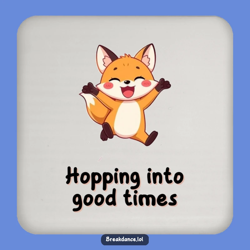 Funny Fox Coaster Set: Joyful Leap Protection, Hilarious Table Gift!