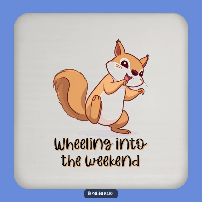 Funny Squirrel Coaster Set: Determined Cartwheel Protection, Hilarious Table Gift!