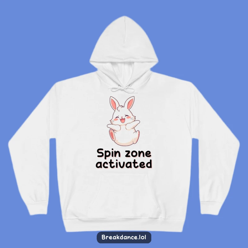 Cozy Funny Bunny Spinning Hoodie, Warm Rabbit Wear for Joyful Comfort