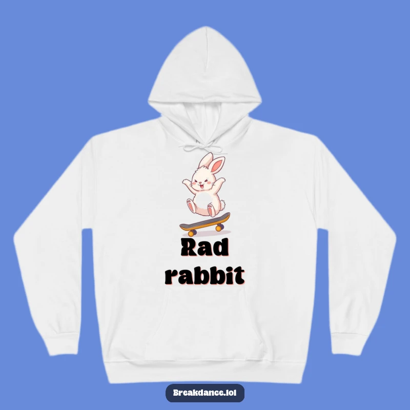 Funny Bunny Skateboard Backflip Hoodie - Cozy & Rad Comfort!