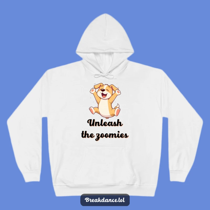 Funny Dog Leaping Hoodie: Cozy and Comical Cartoon Pup Gift for All