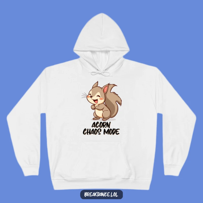 Funny Squirrel Headspin Hoodie: Cozy and Comical Cartoon Squirrel Gift