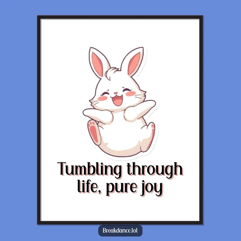 Free Printable Wall Art: Spinning Bunny Hilarious Joyful Downloadable Art