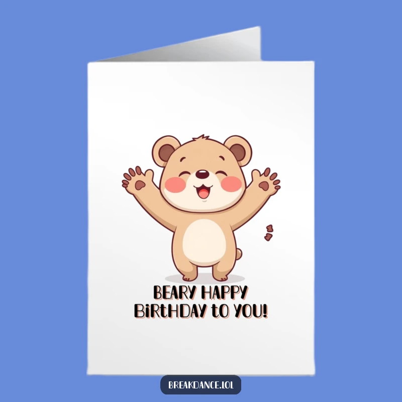 Free Printable Bear Cub Birthday Card: Giggling Windmill Fun - Funny Downloadable Gift