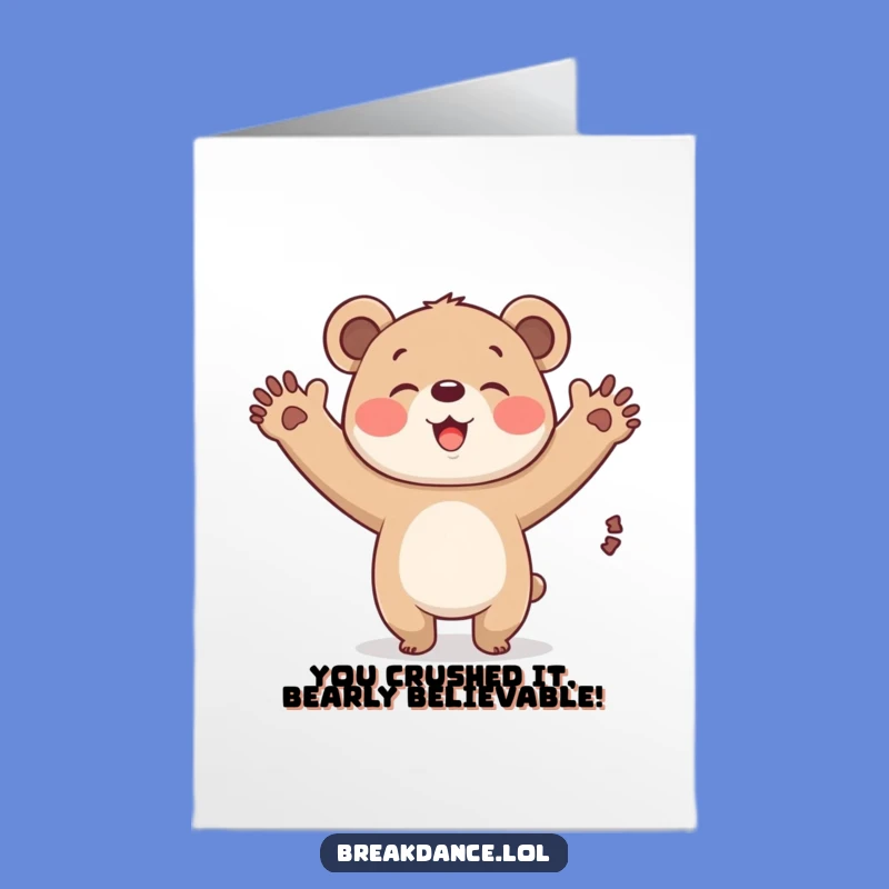 Free Printable Bear Cub Congrats Card: Giggling Windmill Winner - Funny Downloadable