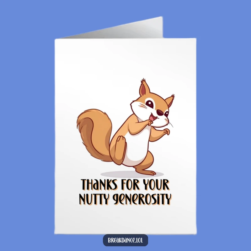 Free Printable Thank You Card: Energetic Squirrel Cartwheel for a Downloadable Gratitude Gift
