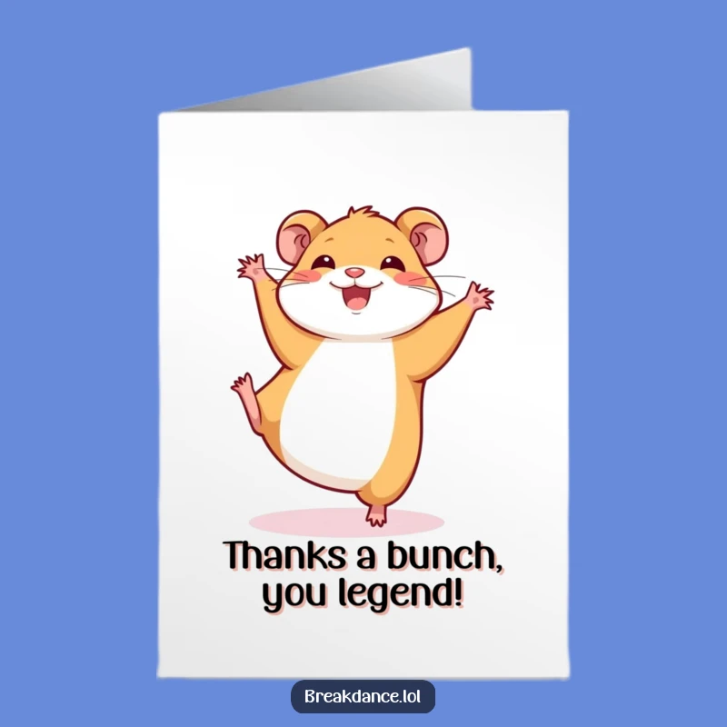 Free Printable Thank You Card: Hamster's Cartwheel of Gratitude, Downloadable & Hilarious
