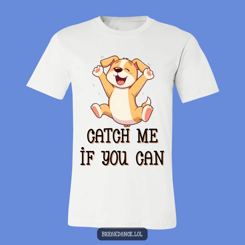 Funny Dog Leaping T-Shirt: Hilarious Cartoon Pup Gift for Active People