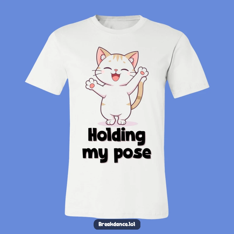 Funny Cat Freeze Pose T-Shirt, Cool Feline Acrobatics Tee for Cat Fans