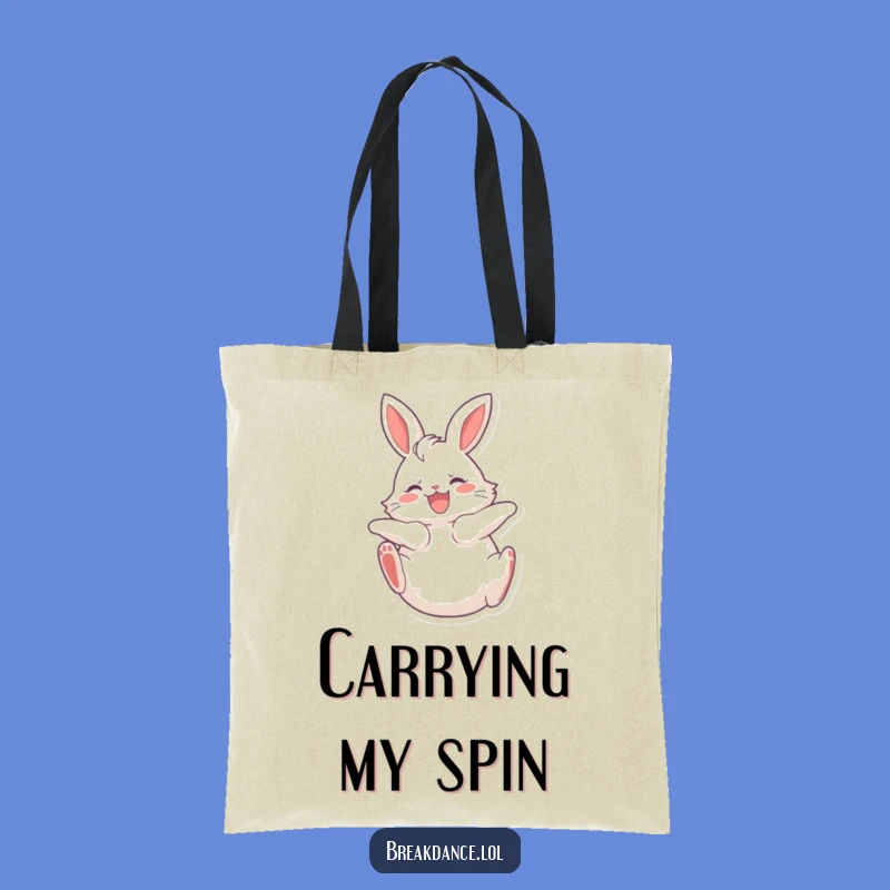 Funny Bunny Spinning Tote Bag, Cute Rabbit Carryall for Daily Joyful Errands