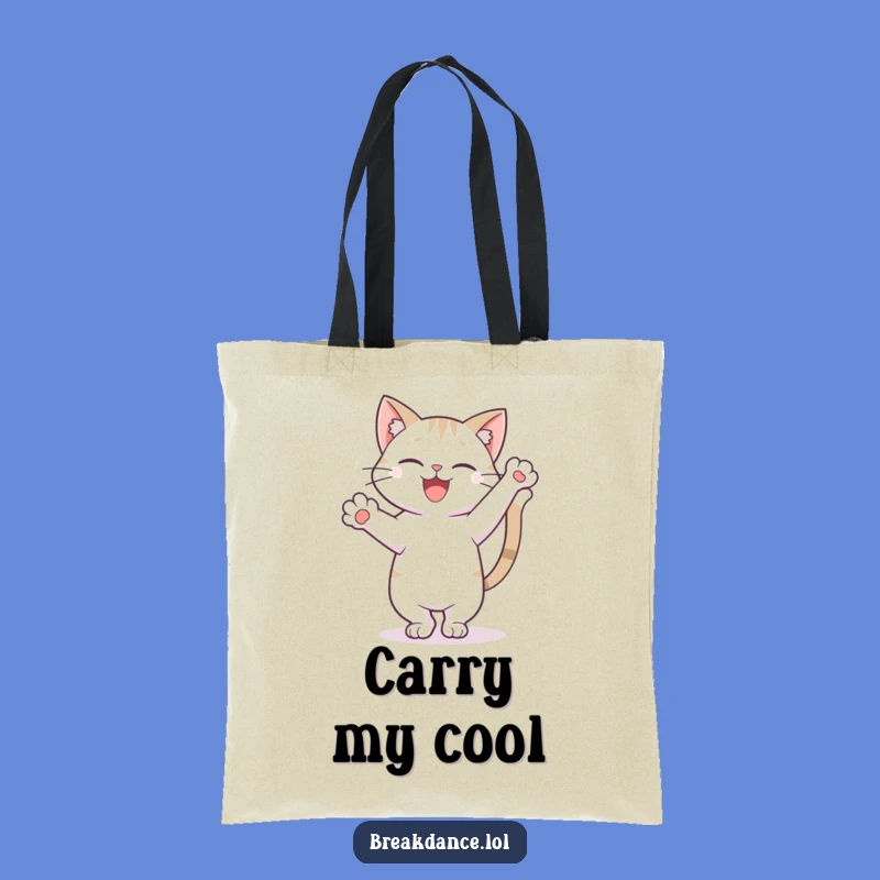 Funny Cat Freeze Pose Tote Bag, Feline Acrobatics Carryall for Stylish Adventures