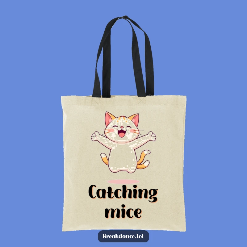 Funny Cheerful Cat Leaping Tote Bag - Carry Your Fun!