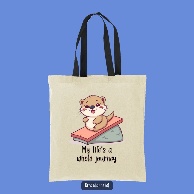 Funny Otter Tote Bag: Playful Slide Action, Stylish & Hilarious Gift!